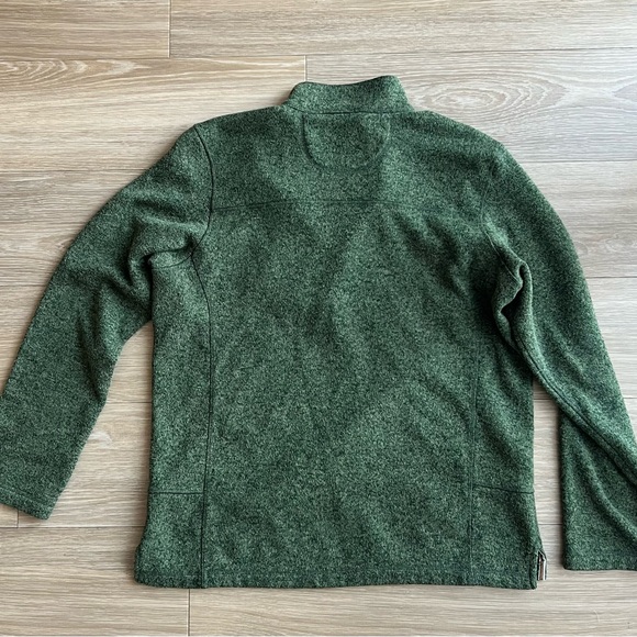 Woolrich XL Green Fleece Quarter Zip Pullover Sweater Outdoor Chest Pocket - Picture 4 of 5
